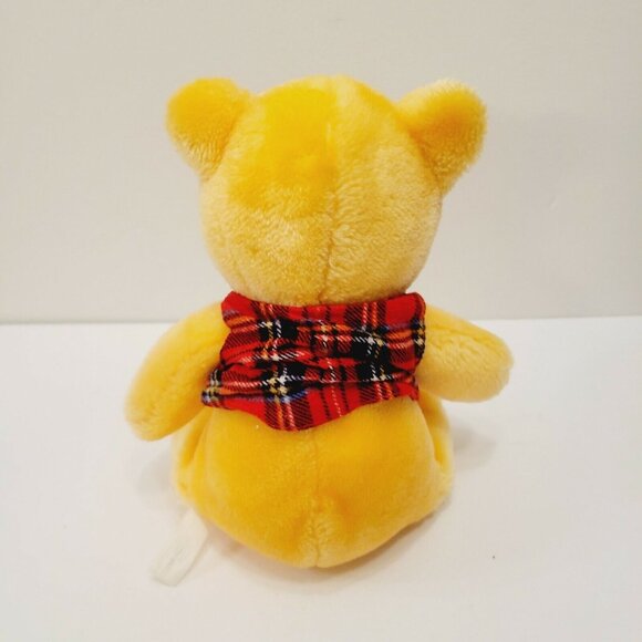 Vtg 9" Winnie The Pooh Plush with Red Plaid Vest Stuffed Toy - Picture 3 of 4